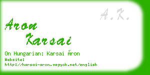 aron karsai business card
