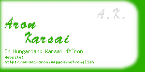 aron karsai business card